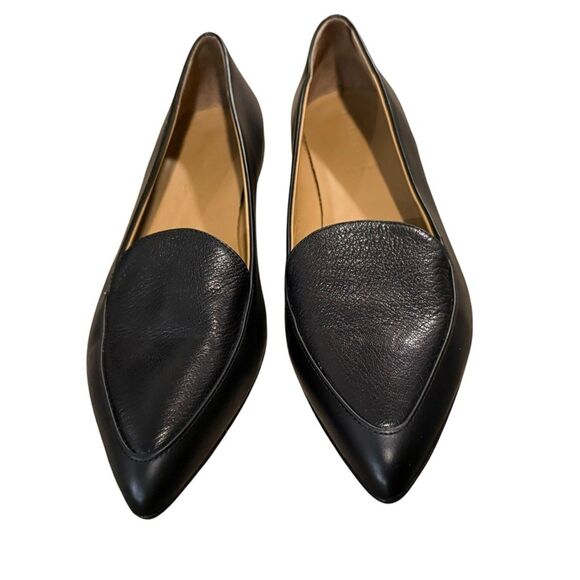 Everlane modern point flats Blk Leather 10.5 business casual dress shoes classy - Picture 2 of 8